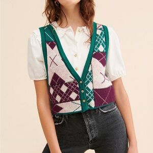 Free People Colorful Knit Vest